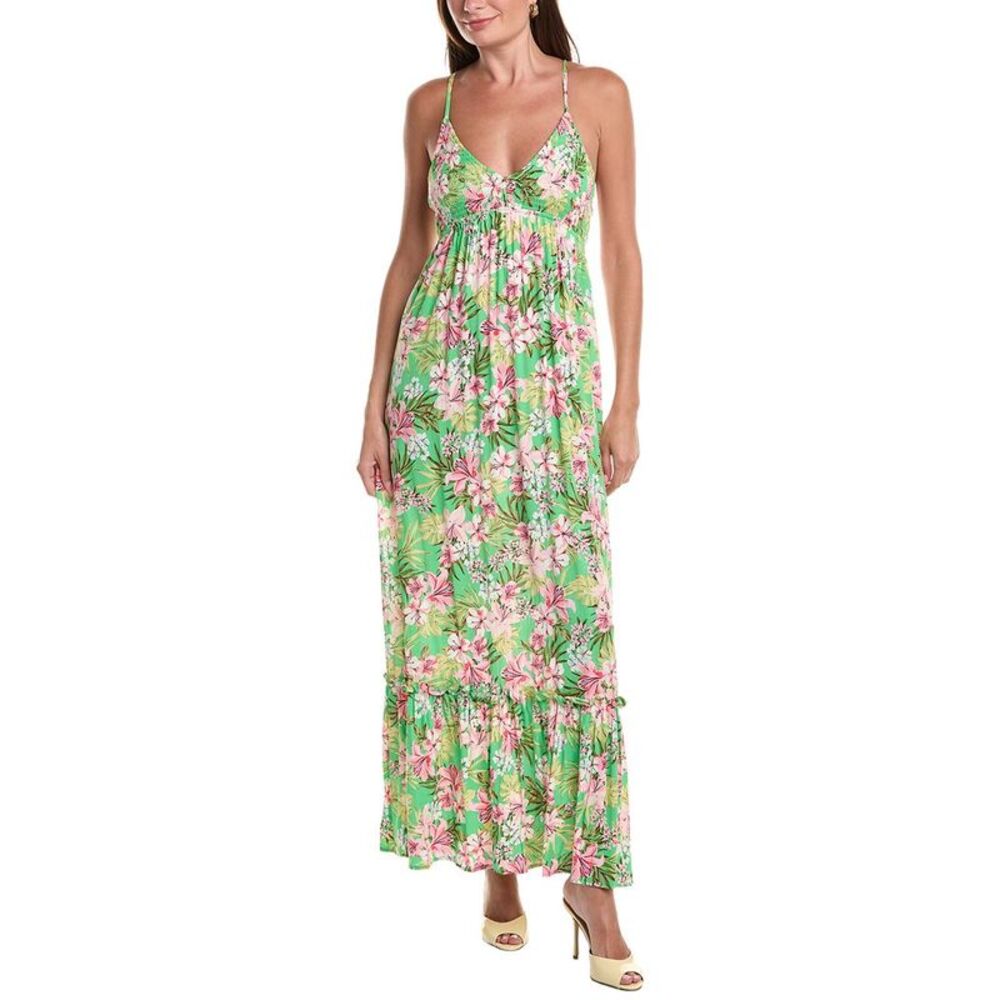 Marion Womens  Floral Maxi Dress, Green
